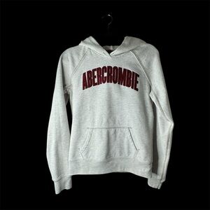 Abercrombie & Fitch Gray Hoodie with Red Logo